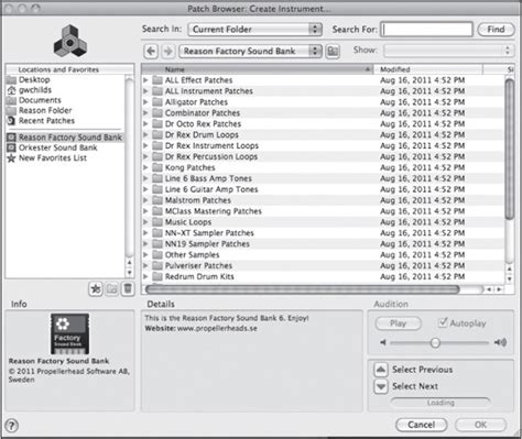 where are reason's factory sounds stored